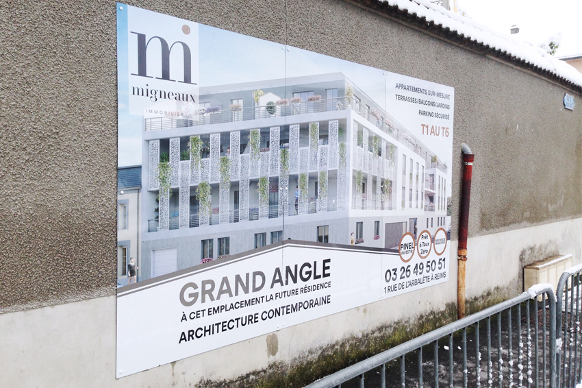 Signalétique panneau immo Migneaux immobilier signalétique communication