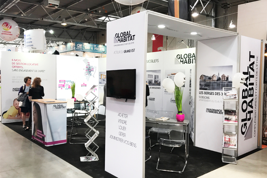 stand global habitat communication signalétique salon foire expo