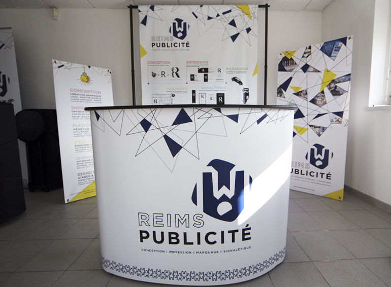 comptoir stand salon expo foire reims publicité signalétique display communication