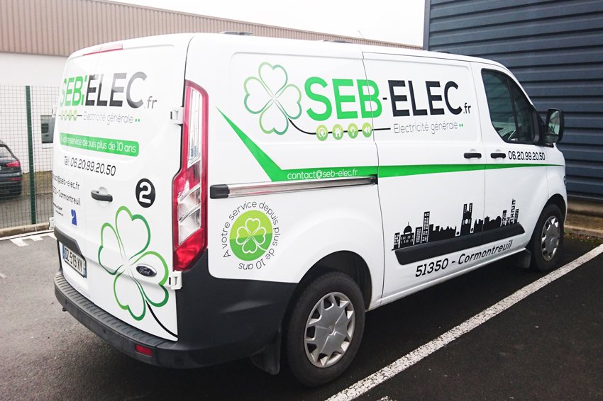 marquage utilitaire seb elec covering communication