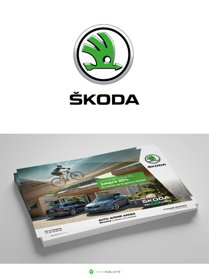 conception graphique mock up skoda flyers communication publicité impression