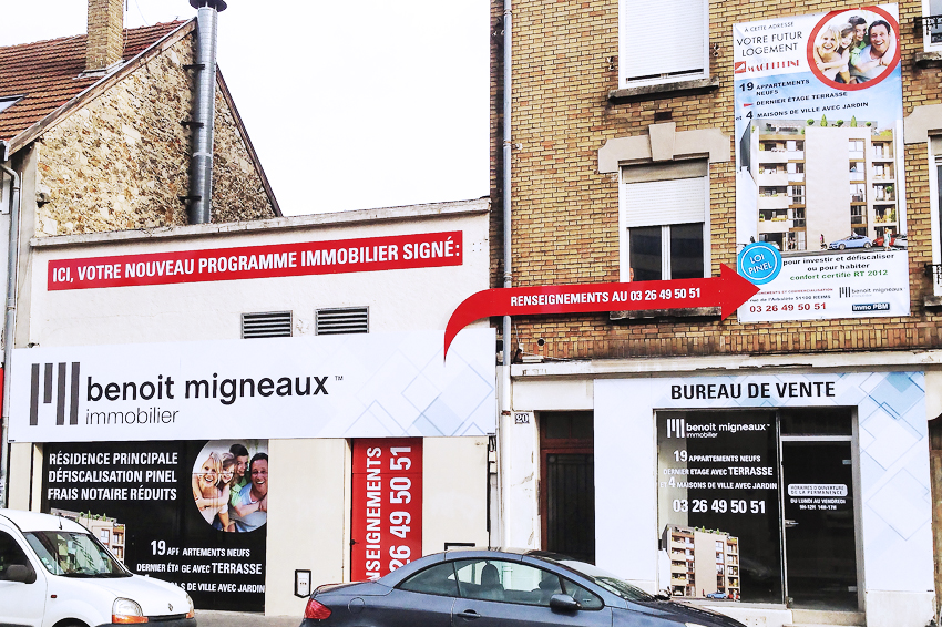 enseigne dibond migneaux immobilier signalétique communication publicité