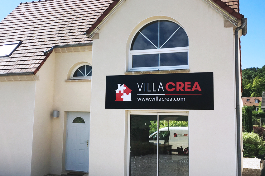 enseigne panneau dibond villa crea signalétique communication publicité