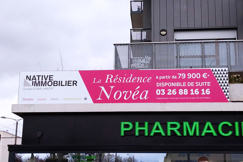 panneaux grands formats immobilier native immobilier signalétique communication publicité