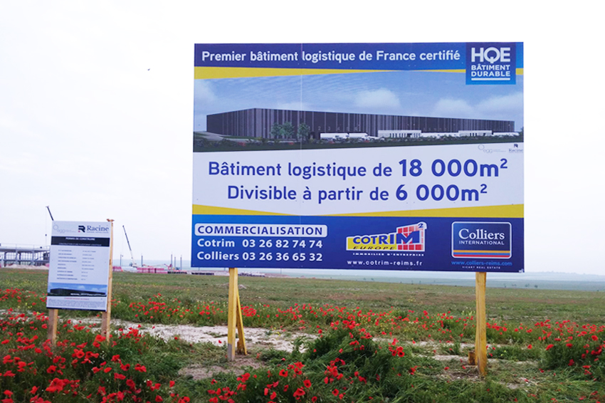 panneau grand format 4x3m cotrim europe colliers international immo immobilier signalétique communication publicité