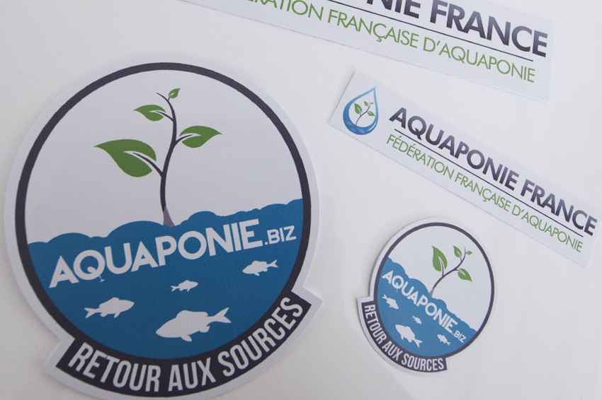 réalisation de stickers découpe à la forme pour la fédération aquaponie France