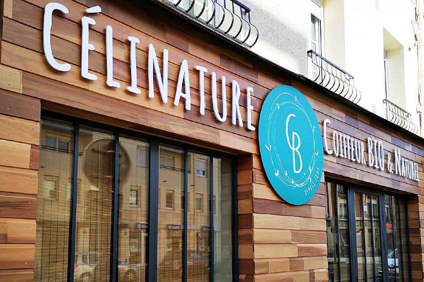 celinature coiffure enseigne reims publicité communication signalétique