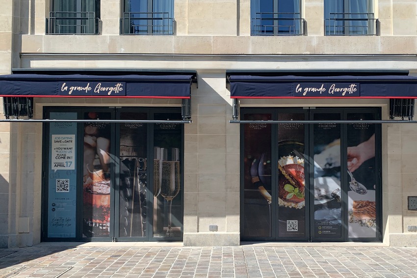 marquage adhésif extérieur caserne chanzy reims
