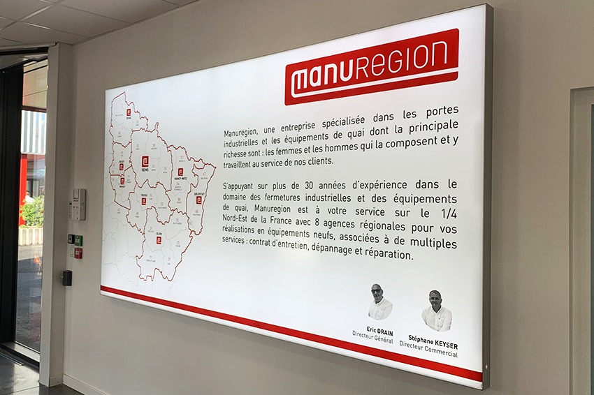 manuregion signalétique cadre lumineux communication reims publicité